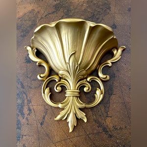 Vintage 1962 Homco Gold Pocket Wall Sconce